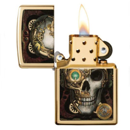 Zippo Anne Stokes benzines öngyújtó  - steampunk koponya mintával