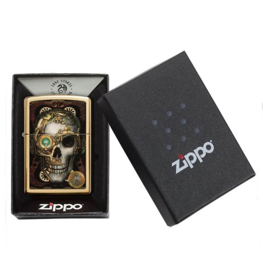 Zippo Anne Stokes benzines öngyújtó  - steampunk koponya mintával