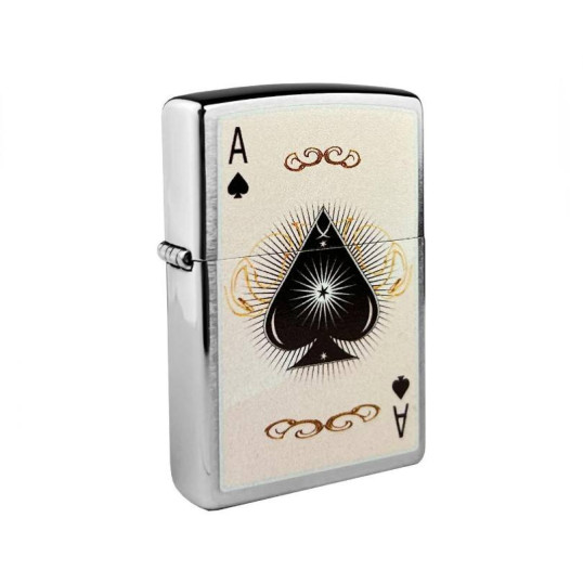 Benzines Zippo öngyújtó  -  Ace of Spades - kártya minta