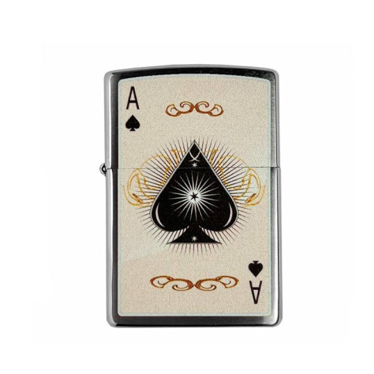 Benzines Zippo öngyújtó  -  Ace of Spades - kártya minta