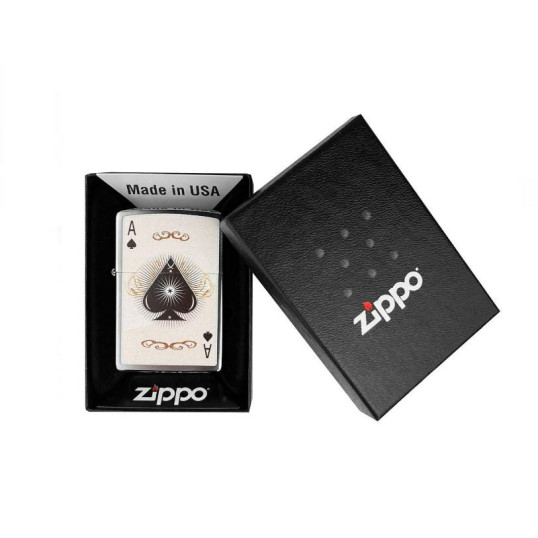 Benzines Zippo öngyújtó  -  Ace of Spades - kártya minta