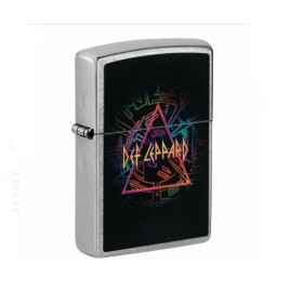 Zippo szálcsiszolt króm benzines öngyújtó – Def Leppard Retro Logo Edition