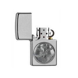 Zippo 3D Pin-Up Design króm benzines öngyújtó – dombornyomott női dekoltázs mintával