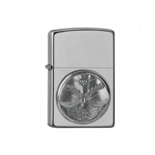 Zippo 3D Pin-Up Design króm benzines öngyújtó – dombornyomott női dekoltázs mintával