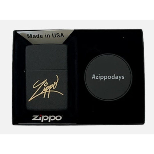 Zippo texturált fekete benzines öngyújtó ajándék telefon tartóval – ZippoDays szett