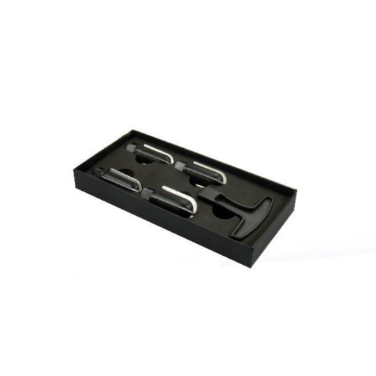 Angelo fekete színű fém pipamaró szett - Fekete tokban