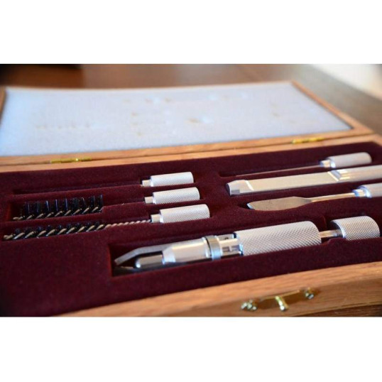 Pipakaparó készlet 7 részes, fa díszdobozban - Angelo