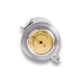 Chacom aromazárós pipadohány tartó nemesacélból, páratartalom mérővel és egy dohány nedvesítőkővel - 9,5cm