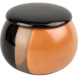 Kerámia pipa dohány tartó - barna és fekete színű