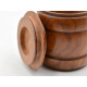 Hordó formájú dohány tartó, barna szezámfa - Pipatartóval