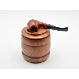 Hordó formájú dohány tartó, barna szezámfa - Pipatartóval