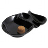 Padonio ovális kerámia pipa hamutartó – fényes fekete, 2 pipa számára