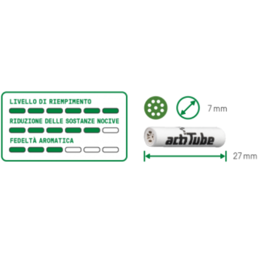 ActiTube slim pipa filter aktívszenes 7mm - 50db