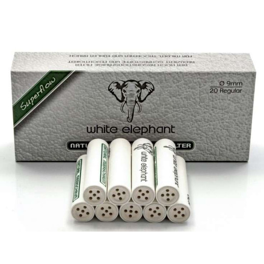 Pipa filter White Elephant Superflow tajtékkővel töltött, 9mm - 20db