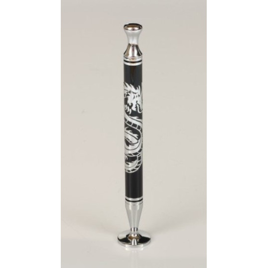 Rattrays Thin Caber Dragon, pipatömködő kihúzható pipa szurkálóval fekete/króm színű - sárkány mintával