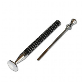 Rattrays Thin Caber Fine Square, pipatömködő kihúzható pipa szurkálóval fekete/króm színű - négyzet rácsos mintával