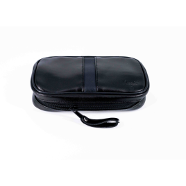Minőségi Angelo pipa táska 2 pipa részére-fekete műbőr