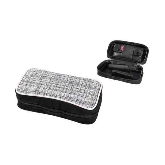 Angelo pipatáska, 2 pipa részére, aromazáró dohánytartó rekesszel, fekete