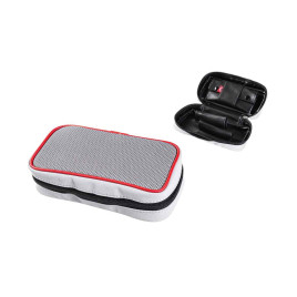 Angelo pipatáska, 2 pipa részére, aromazáró dohánytartó rekesszel, szürke - piros