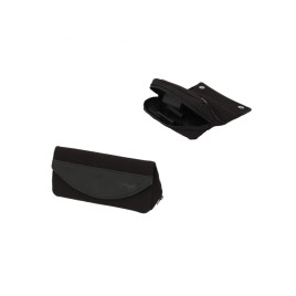 Angelo vászon pipatáska, 2 pipa részére, aromazáró dohánytartó rekesszel, fekete