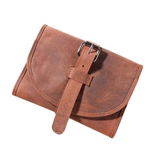 Angelo kecskebőr pipatáska, barna színű, csatos - külön dohánytartó rekesz