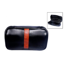 Angelo műbőr pipatáska 2 pipa számára, fekete színű