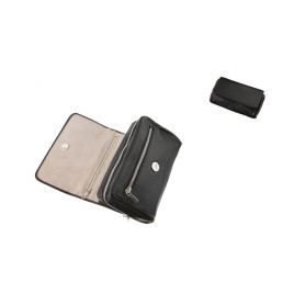 Angelo bőr pipatáska, 3 pipa részére, tároló résszel, fekete