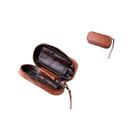 Angelo bőr pipatáska, 2 pipa részére, barna