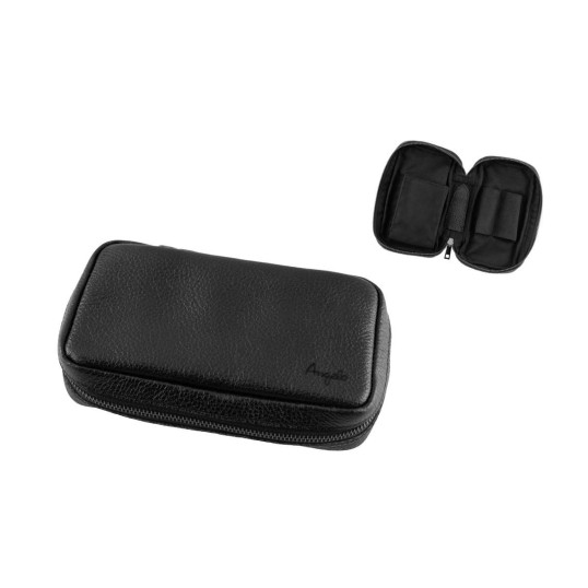 Angelo bőr pipatáska, 2 pipa részére, tároló résszel, fekete