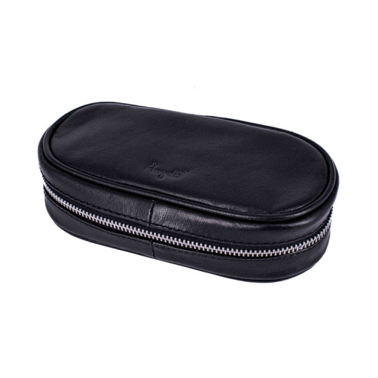 Angelo bőr pipatáska 2 pipa számára, fekete színű