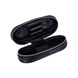 Angelo bőr pipatáska 2 pipa számára, fekete színű