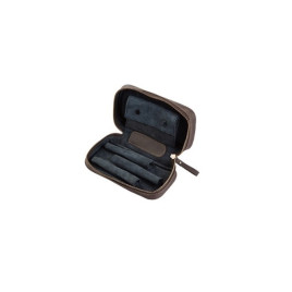 Angelo bőr pipatáska 3 pipa számára – barna színű, cipzáros kivitel