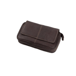 Angelo barna bőr pipatáska 3 pipa részére – dohánytartó betéttel