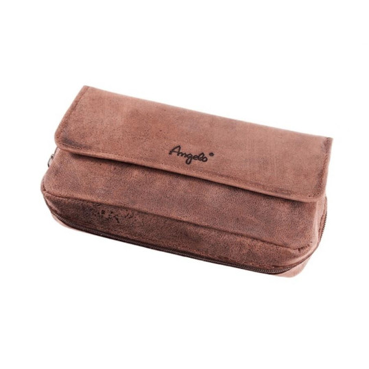 Angelo velúr kecskebőr pipatáska 2 pipa részére, aromazáró dohányrekesszel – barna