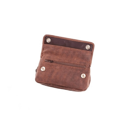 Angelo velúr kecskebőr pipatáska 2 pipa részére, aromazáró dohányrekesszel – barna