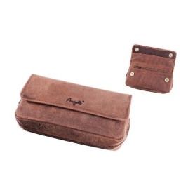 Angelo velúr kecskebőr pipatáska 2 pipa részére, aromazáró dohányrekesszel – barna