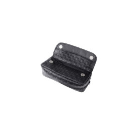 Angelo bőr pipatáska 1 pipa részére, négyzetrácsos mintázattal – fekete