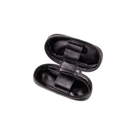 Angelo marhabőr pipatáska 2 pipa részére, szőtt hatású mintázattal – fekete