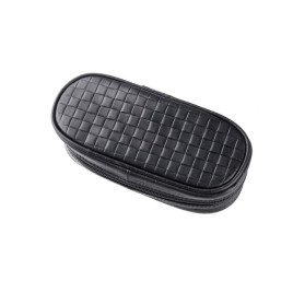 Angelo marhabőr pipatáska 2 pipa részére, szőtt hatású mintázattal – fekete