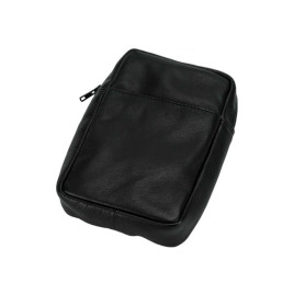 Passatore vállra akasztható bőr pipatáska 3 pipa számára - Fekete színű