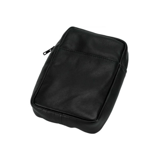 Passatore vállra akasztható bőr pipatáska 3 pipa számára - Fekete színű