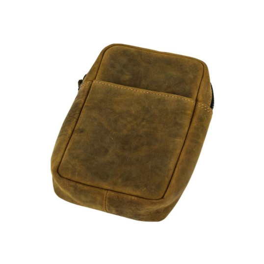 Passatore vállra akasztható bőr pipatáska 3 pipa számára - Barna színű