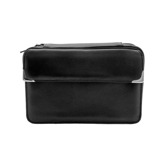 Martin Wess Silverline elegáns fekete színű bárány bőr pipatáska - 4 pipa számára