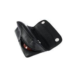 Padonio fekete színű bőrből készített bőr mintájú pipatáska - 1 pipa számára