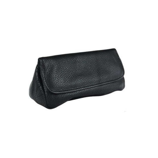 Padonio fekete színű bőrből készített bőr mintájú pipatáska - 1 pipa számára