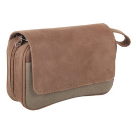 Padonio bőr pipatáska 3 pipa számára - Barna színű, külön rekesszel a dohány számára