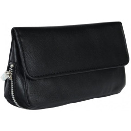 Padonio puha tapintású bőr pipatáska 2 pipa számára-fekete, külön rekesszel a pipa dohány számára