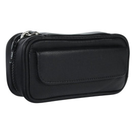 Műbőr pipatáska 2 pipa számára - Fekete színű