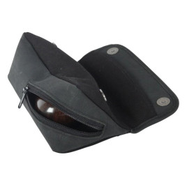 Padonio fekete színű bőr pipatáska - 1 pipa számára