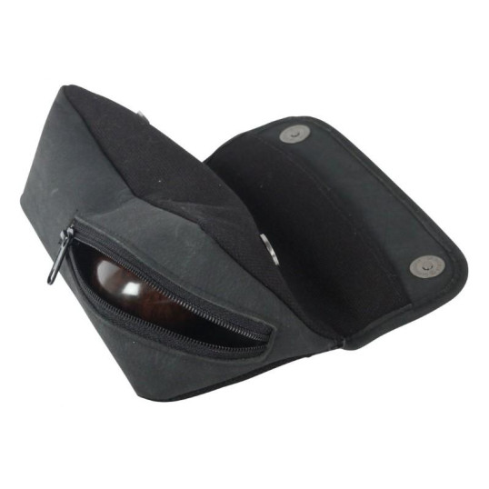 Padonio fekete színű bőr pipatáska - 1 pipa számára